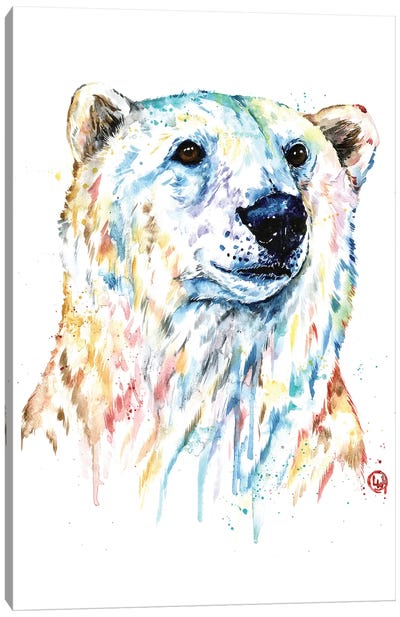 Portrait of a Polar Bear Canvas Art Print - Lisa Whitehouse