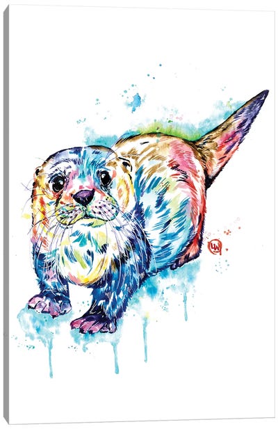 Adorable Otter Canvas Art Print - Otters