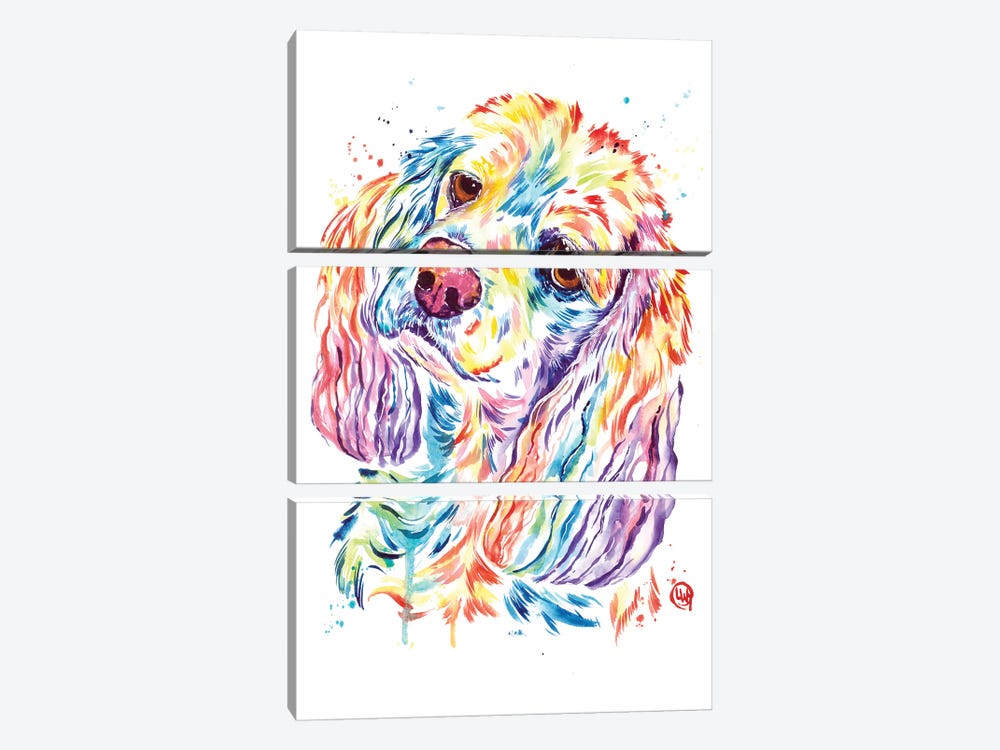 Curious Cocker by Lisa Whitehouse 3-piece Canvas Art