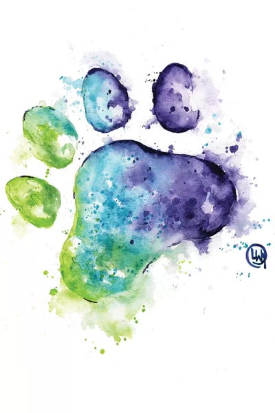 Purple Paw by Lisa Whitehouse framed wall art