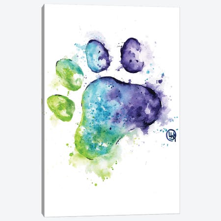 Purple Paw Canvas Print #LWH140} by Lisa Whitehouse Canvas Art