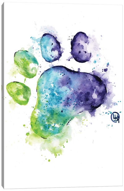Purple Paw Canvas Art Print - Lisa Whitehouse
