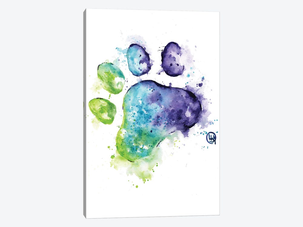 Purple Paw by Lisa Whitehouse 1-piece Canvas Wall Art
