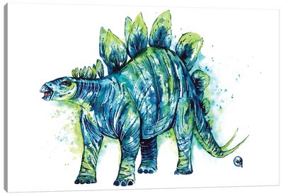 Spike Tail The Stegosaurus Canvas Art Print - Prehistoric Animal Art