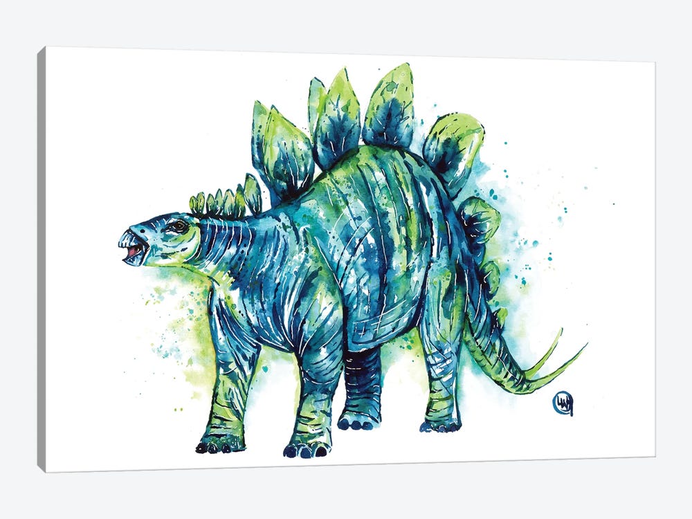Spike Tail The Stegosaurus by Lisa Whitehouse 1-piece Canvas Art Print