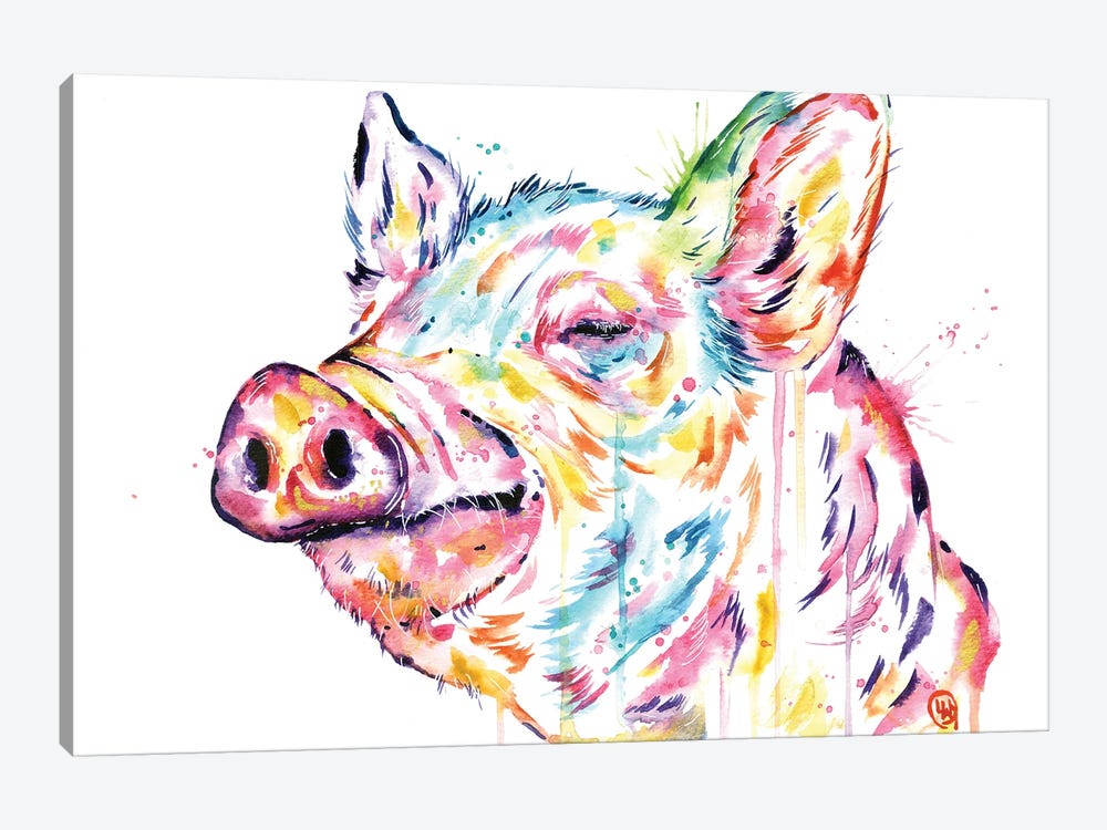 Pig - Free To Be by Lisa Whitehouse 1-piece Canvas Art