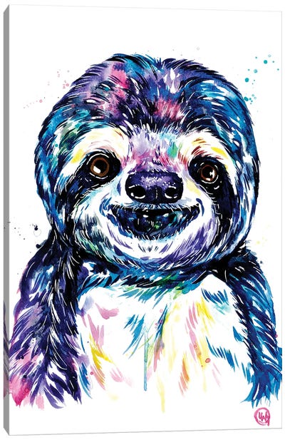 Susie The Sloth Canvas Art Print - Sloth Art