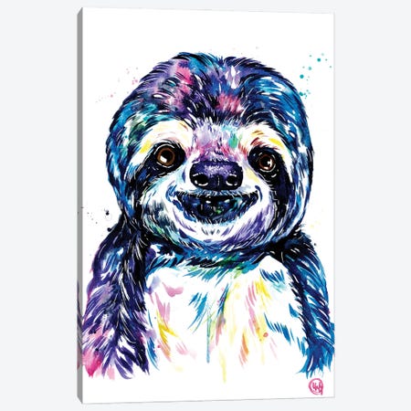 Susie The Sloth Canvas Print #LWH149} by Lisa Whitehouse Canvas Artwork