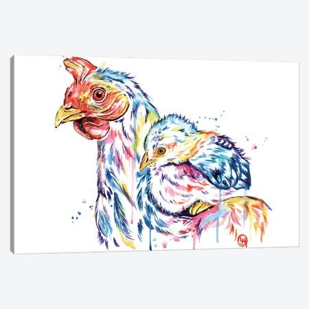 Chickens - Safe At Home Canvas Print #LWH150} by Lisa Whitehouse Canvas Art Print