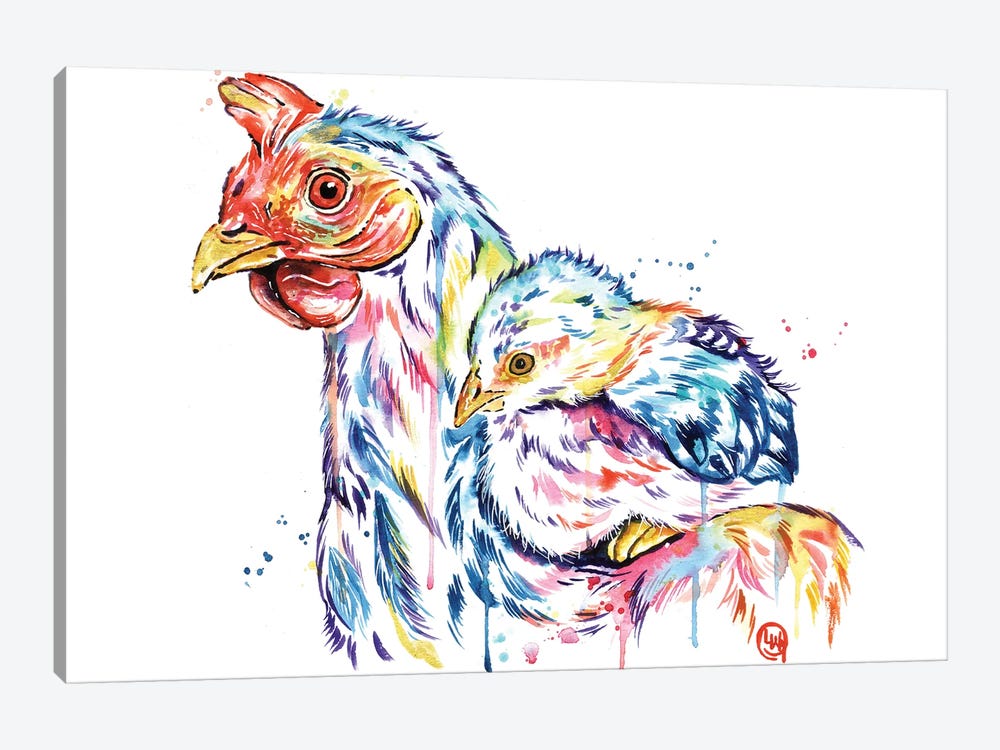 Chickens - Safe At Home by Lisa Whitehouse 1-piece Canvas Print