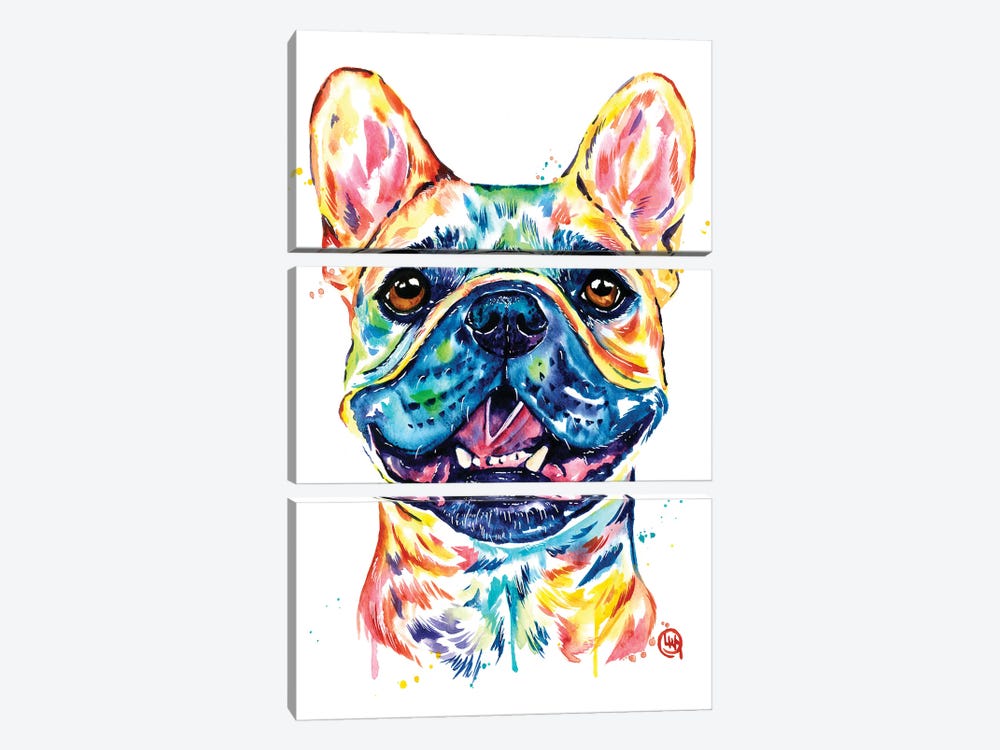 Fawn French Bulldog - Frenchie by Lisa Whitehouse 3-piece Canvas Art