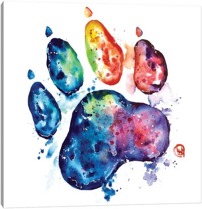 Colorful Cat Canvas Art Print - Large Colorful Accents