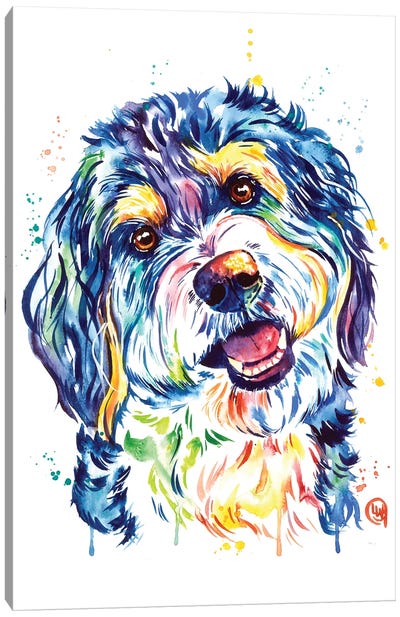 Bernedoodle Canvas Art Print - Best Selling Dog Art