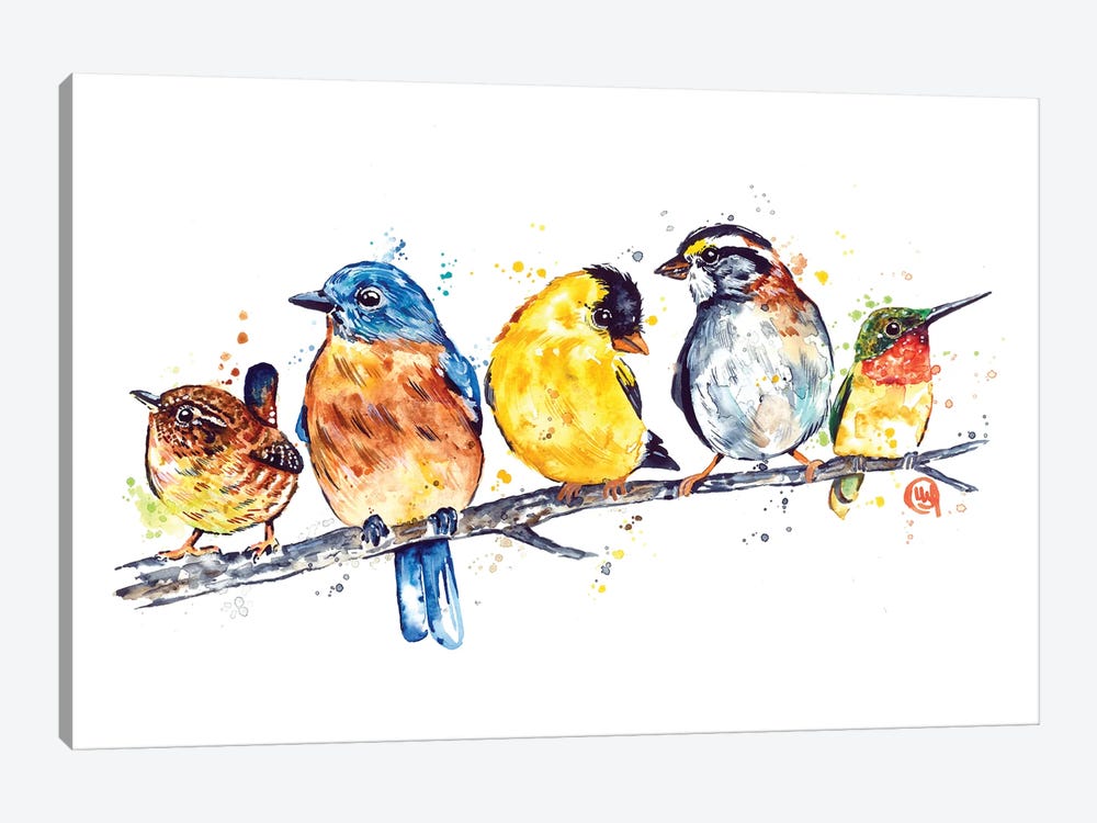 Backyard Birds by Lisa Whitehouse 1-piece Canvas Artwork