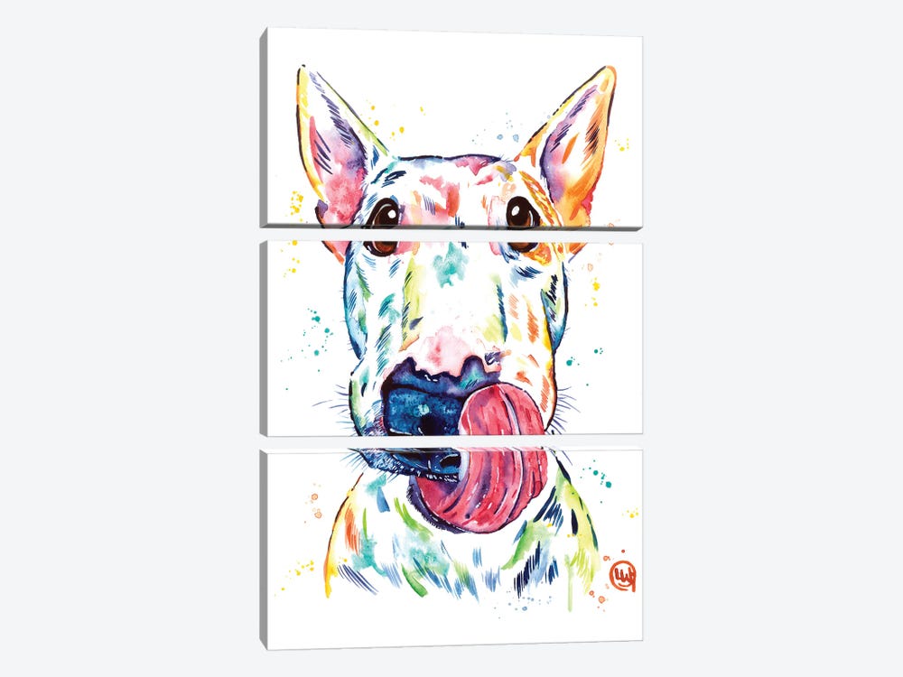 Bull Terrier by Lisa Whitehouse 3-piece Canvas Artwork