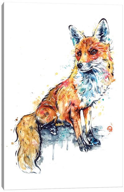 Fox - Sitting Pretty Canvas Art Print - Lisa Whitehouse
