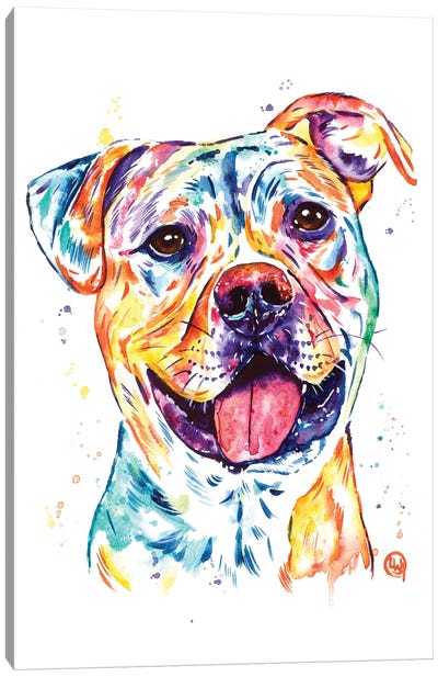 Staffordshire Bull Terrier Canvas Art Print - Pit Bull Art