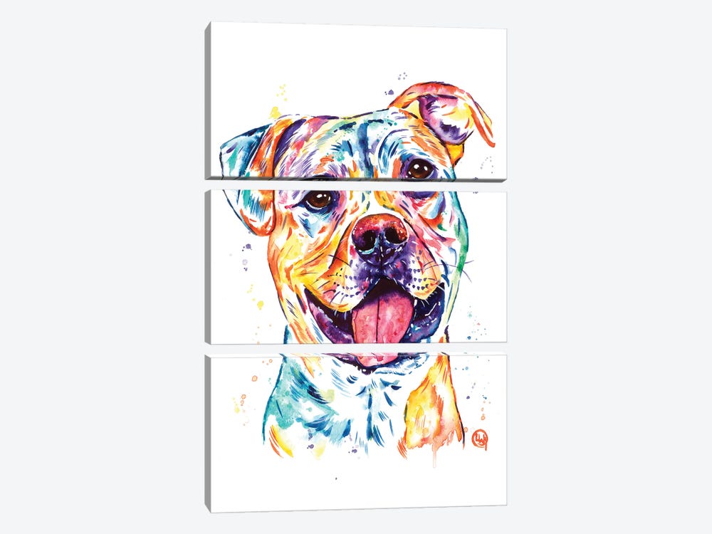 Staffordshire Bull Terrier by Lisa Whitehouse 3-piece Canvas Wall Art