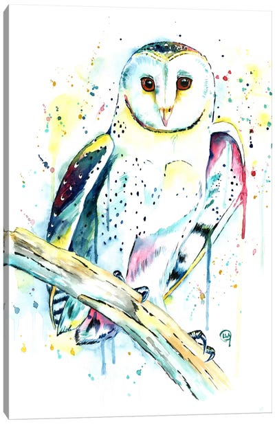 Hooot Canvas Art Print - Owl Art