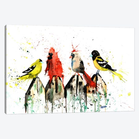 Judgy Birds Canvas Print #LWH27} by Lisa Whitehouse Canvas Art Print