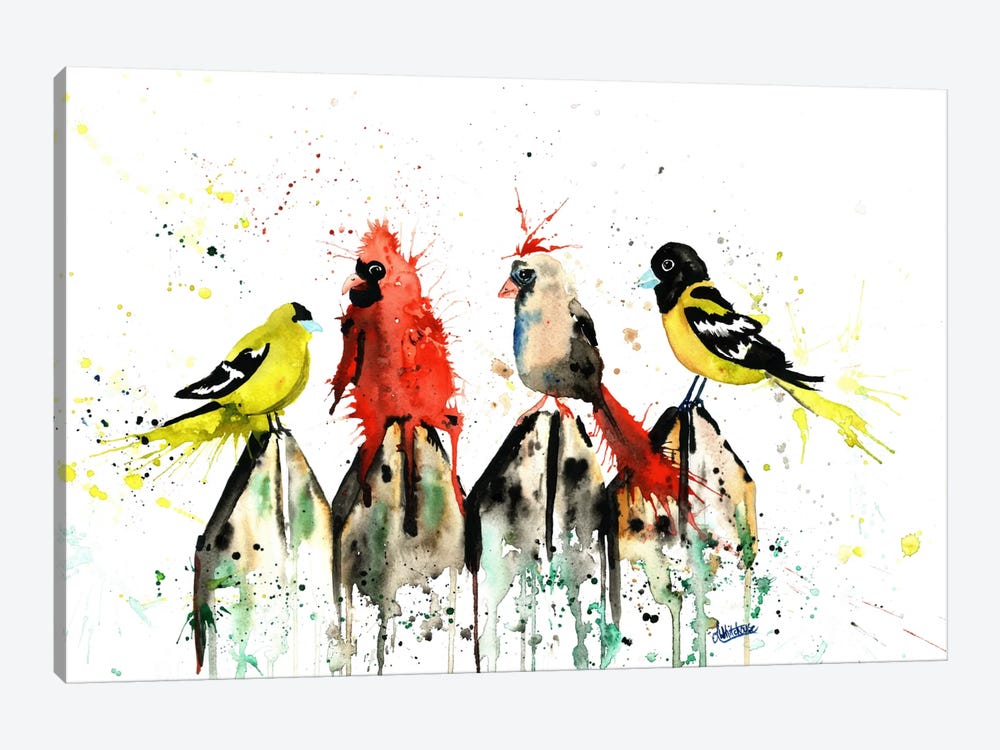 Judgy Birds by Lisa Whitehouse 1-piece Canvas Art