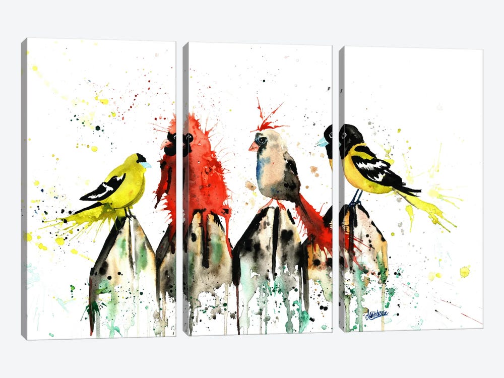 Judgy Birds by Lisa Whitehouse 3-piece Canvas Wall Art