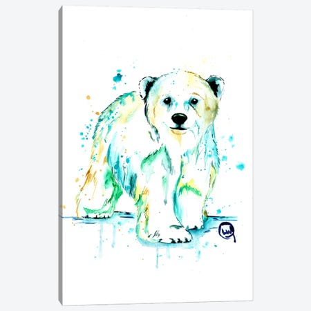 Polar Bear Baby Canvas Print #LWH35} by Lisa Whitehouse Canvas Artwork