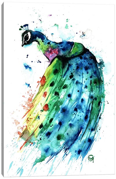 Proud Peacock Canvas Art Print - Lisa Whitehouse