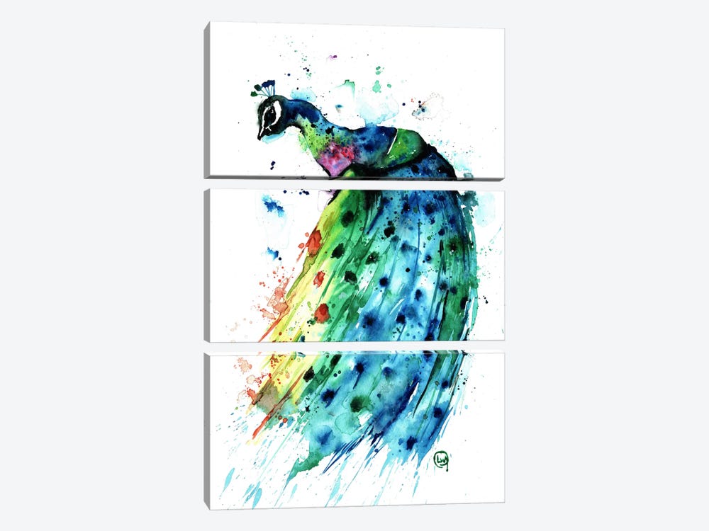 Proud Peacock by Lisa Whitehouse 3-piece Canvas Artwork