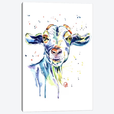 The Happy Goat Canvas Print #LWH43} by Lisa Whitehouse Canvas Artwork