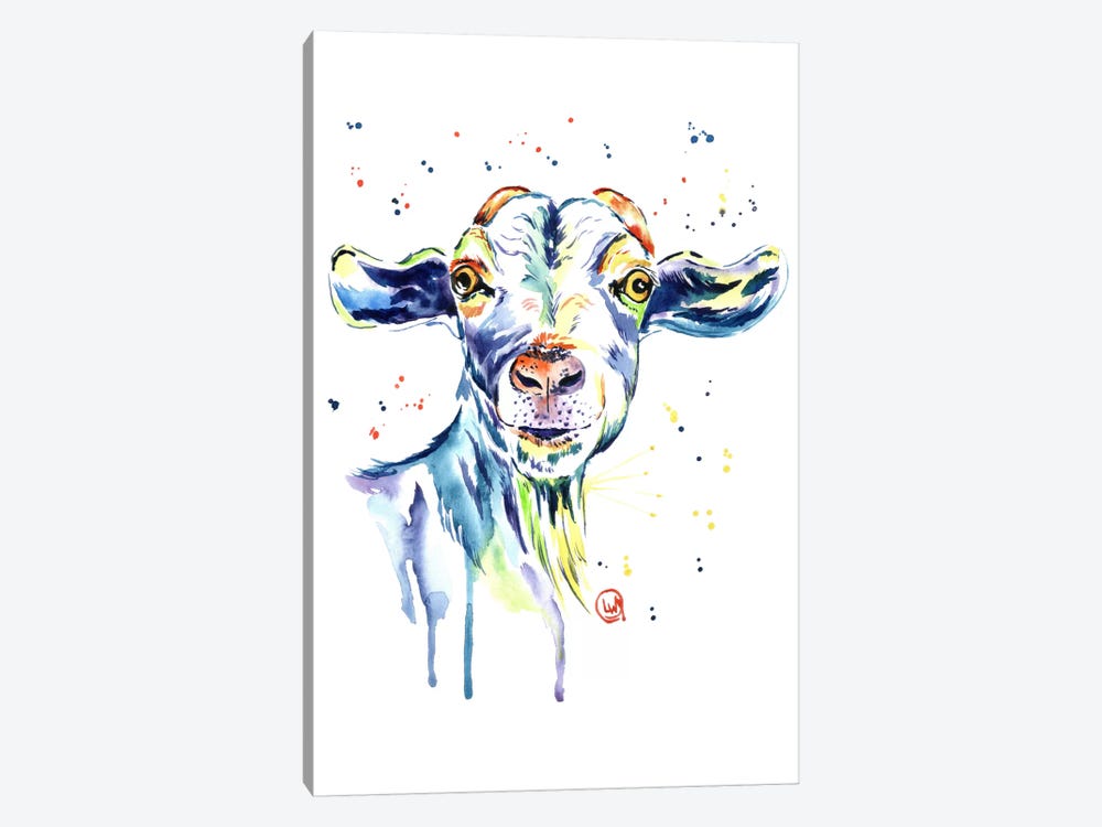 The Happy Goat by Lisa Whitehouse 1-piece Canvas Artwork