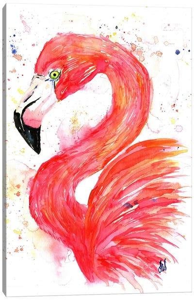 Think Pink Canvas Art Print - Flamingo Art