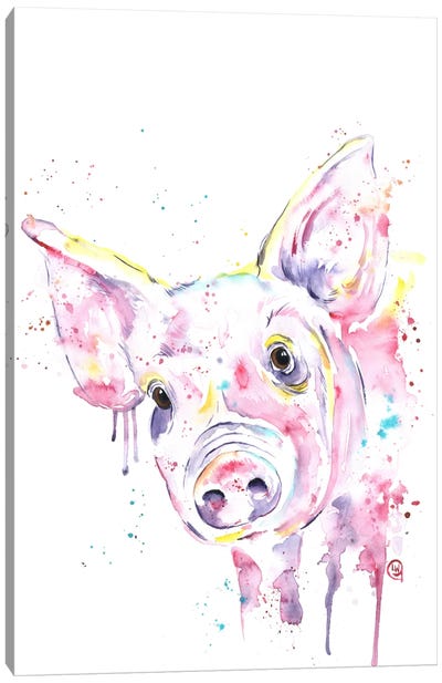 This Little Piggy Canvas Art Print - Pig Art
