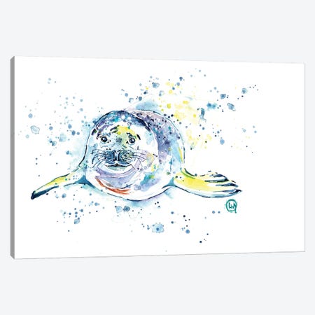 Emil The Seal Canvas Print #LWH54} by Lisa Whitehouse Canvas Wall Art