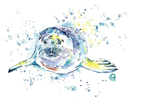 Kids Ocean Life Art: Emil The Seal by Lisa Whitehouse