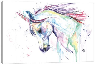 Kenzie's Unicorn Canvas Art Print - Playroom Art