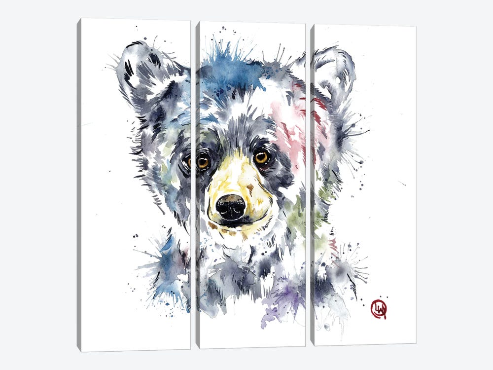 Baby Black Bear by Lisa Whitehouse 3-piece Canvas Art