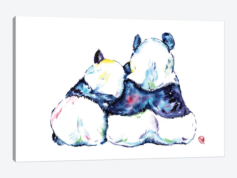 Better Together - Pandas by Lisa Whitehouse 1-piece Canvas Print