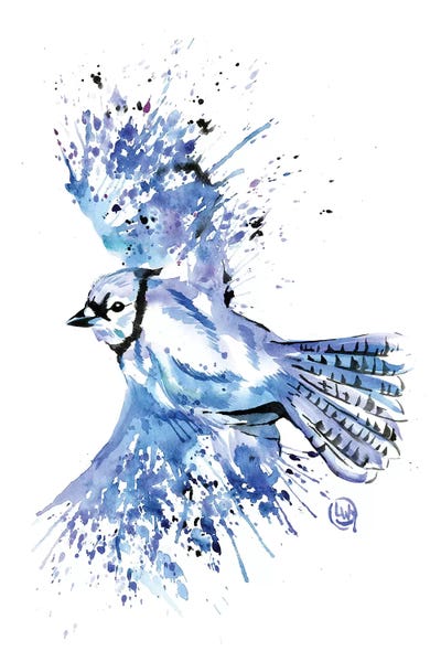 Bluetiful - Blue Jay by Lisa Whitehouse multi panel art