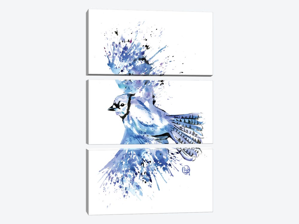 Bluetiful - Blue Jay by Lisa Whitehouse 3-piece Canvas Print