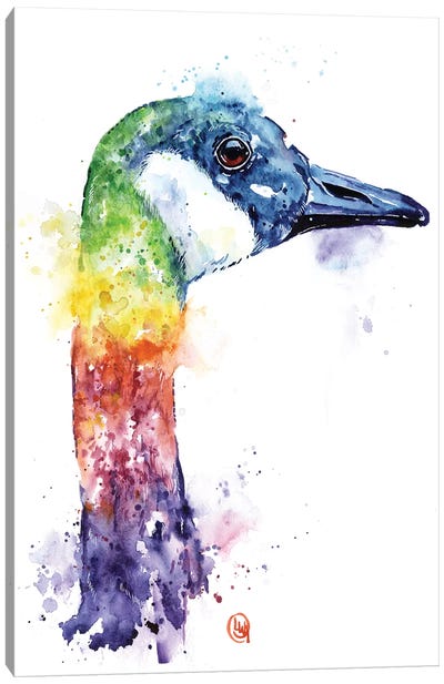 Colorful Canada Goose Canvas Art Print - Goose Art
