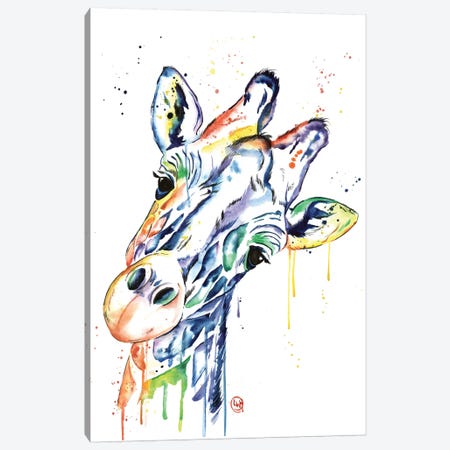 Curious Giraffe Canvas Print #LWH69} by Lisa Whitehouse Canvas Artwork