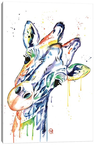 Curious Giraffe Canvas Art Print - Giraffe Art