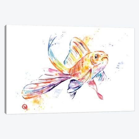 Frank The Frowner Goldfish Canvas Print #LWH70} by Lisa Whitehouse Canvas Print