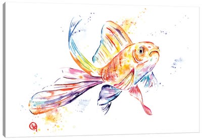 Frank The Frowner Goldfish Canvas Art Print - Lisa Whitehouse