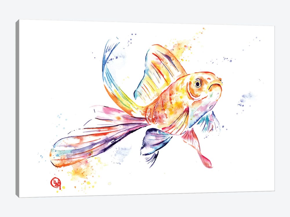 Frank The Frowner Goldfish by Lisa Whitehouse 1-piece Canvas Art