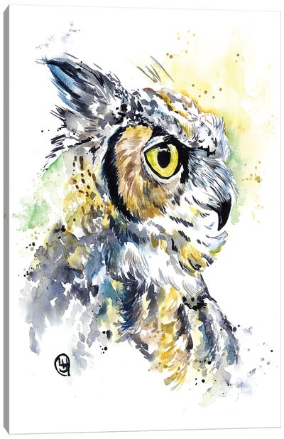Horned Owl Canvas Art Print - Lisa Whitehouse