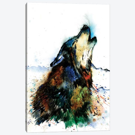 Howling Wolf Canvas Print #LWH72} by Lisa Whitehouse Canvas Print