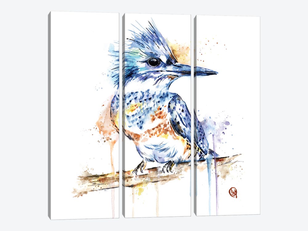 Kingfisher by Lisa Whitehouse 3-piece Canvas Print