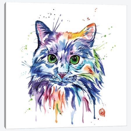 Rainbow Kitty Canvas Print #LWH78} by Lisa Whitehouse Art Print